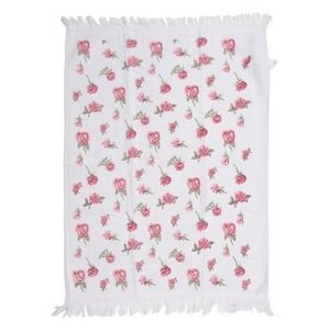Bílý kuchyňský froté ručník s růžičkami - 40*66 cm CT029 obraz