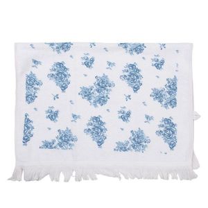 Bílý froté kuchyňský ručník s modrými růžičkami Blue Rose Blooming - 40*66 cm CTBRB obraz