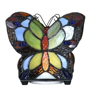 Barevná stolní lampa Tiffany ve tvaru motýla Butterfly - 15*8*13 cm (LED) 5LL-6340 obraz