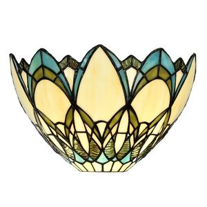 Béžové nástěnné světlo Tiffany ve tvaru květu - 30*15*18 cm E14/max 1*40W 5LL-6356 obraz