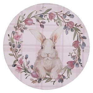 Růžový servírovací talíř s králíčkem Bunny - Ø 33*1 cm 65380 obraz