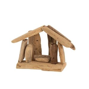 Přírodní dřevěný Betlém s postavičkami Nativity wood - 15*13*12 cm 15738 obraz
