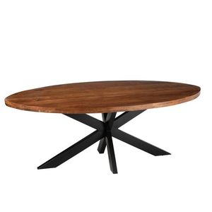 Tmavě hnědý oválný jídelní stůl s deskou z akáciového dřeva Gerard Acacia - 210*110*76 cm 23909 obraz