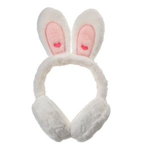 Bílé chlupaté dětské klapky na uši s králičími oušky JZCEW0027W obraz