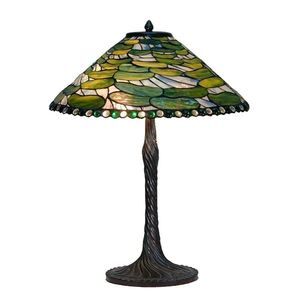 Zelená stolní lampa Tiffany Carina - Ø 51x75 cm E27/max 2x60W 5LL-6352 obraz