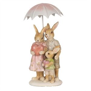 Dekorace rodinka králíci pod deštníkem - 9*9*19 cm 6PR4106 obraz