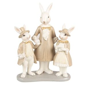 Dekorace béžová králičí mamka s králíčky - 16*8*21 cm 6PR4994 obraz