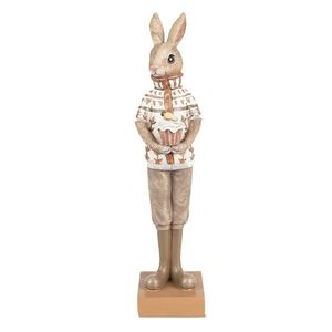 Dekorace králík ve svetříku s dortíkem - 7*7*28 cm 6PR5000 obraz