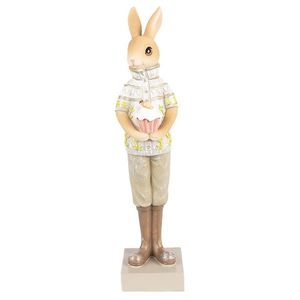 Dekorace králík ve světlém svetříku s dortíkem - 7*7*28 cm 6PR5001 obraz