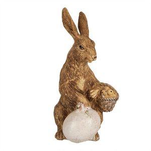 Dekorace socha králík s vajíčkem a kuřátky - 9*7*14 cm 6PR5009 obraz