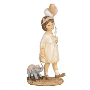 Dekorace děvčátko s balónky a sloníkem - 9*6*18 cm 6PR5031 obraz