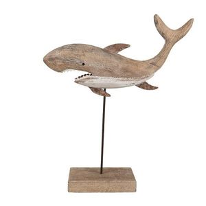 Dřevěná dekorativní soška žralok Shark na podstavci Nauticco - 34*8*39 cm 6H2354 obraz