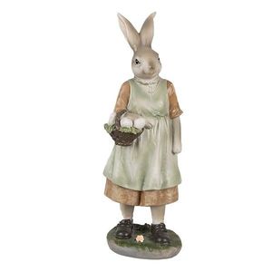 Dekorace králičí mamka s košíčkem vajíček - 9*8*25 cm 6PR4026 obraz