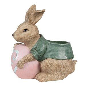 Dekorace květináč králík s vajíčkem - 27*16*30 cm 6PR4050 obraz