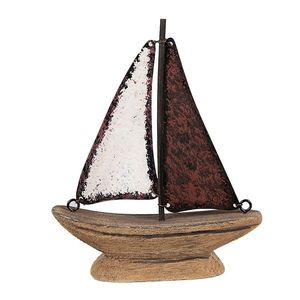 Hnědá dekorativní miniaturní dekorace loďka Nauticco - 11*3*13 cm 6H2334 obraz