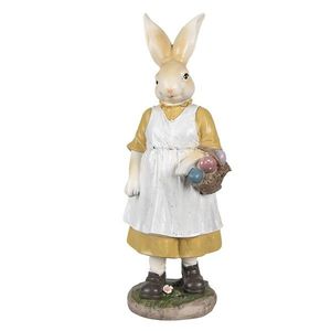 Dekorace králičí mamka v bílé zástěře s vajíčky - 14*11*38 cm 6PR4034 obraz