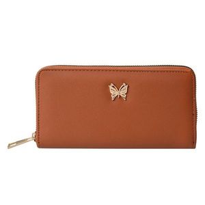 Hnědá dámská peněženka s motýlkem - 19*10 cm JZWA0193CH obraz