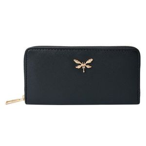 Černá peněženka s vážkou- 19*10 cm JZWA0194Z obraz