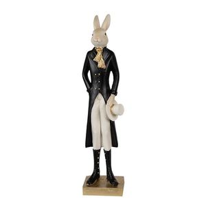 Dekorace králík elegán v černém fraku s kloboukem - 9*7*34 cm 6PR4004 obraz