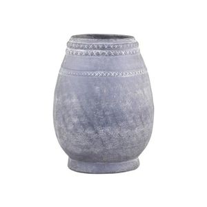 Šedá antik terakotová váza se vzorem Cholet M - Ø 19*25 cm 65059424 (65594-24) obraz