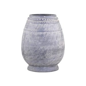 Šedá antik terakotová váza se vzorem Cholet L - Ø 25*32 cm 65059524 (65595-24) obraz