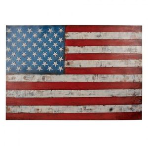 3D dřevěno-kovový obraz vlajka USA - 97*3*66 cm 5WA0191 obraz