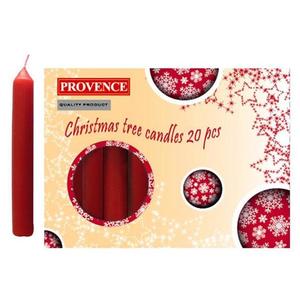 Vánoční svíčka 10cm Provence 20ks červená obraz