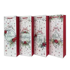 TORO Dárková taška na víno 36x12, 5x8, 5cm vánoční MIX obraz