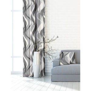 Závěs dekorační nebo látka, OXY Vlny, šedé, 150 cm 150 cm obraz