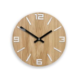 Dřevěné nástěnné hodiny ARABIC White obraz