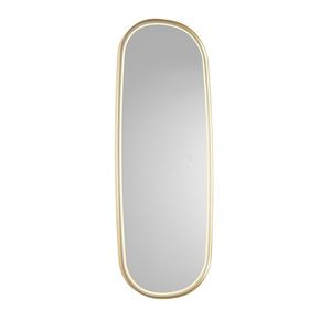 Moderní koupelnové zrcadlo zlaté včetně LED a dotykového stmívače - Geraldien obraz