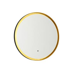 Koupelnové zrcadlo černé se zlatem včetně LED a dotykového stmívače - Pim obraz