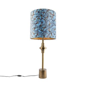 Stolní lampa bronzový sametový odstín motýl design 40 cm - Diverso obraz