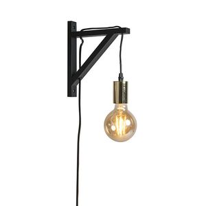 Nástěnná lampa černá se zlatem - Hangman obraz