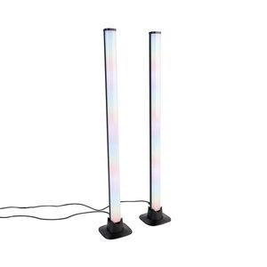 Černá stolní lampa včetně LED s dálkovým ovládáním a RGB - Arnold obraz