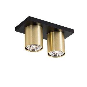 Moderní stropní bodové svítidlo černé se zlatým 2-světlem - Tubo obraz