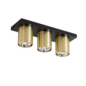 Moderní stropní bodové svítidlo černé se zlatým 3-světlem - Tubo obraz
