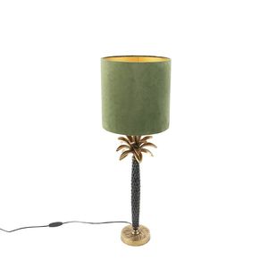 Stolní lampa ve stylu art deco se sametovým odstínem zelené 25 cm - Areka obraz