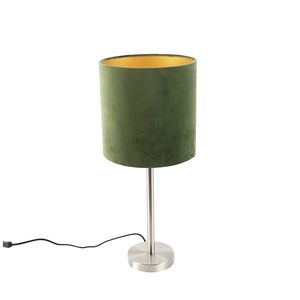 Stolní lampa ocel se zeleným odstínem 25 cm - Simplo obraz