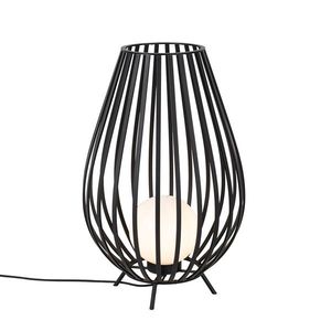 Designová stojací lampa černá s opálem 70 cm - Angela obraz