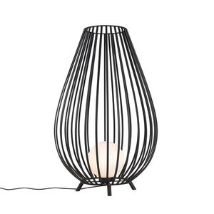 Designová stojací lampa černá s opálem 110 cm - Angela obraz