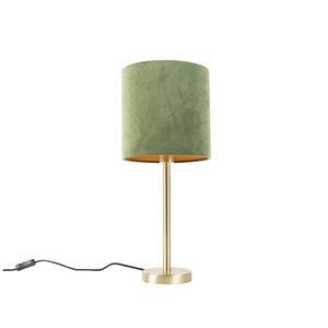 Botanická stolní lampa mosaz se zeleným odstínem 25 cm - Simplo obraz