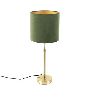 Stolní lampa zlatá / mosaz s velurovým odstínem zelené 25 cm - Parte obraz