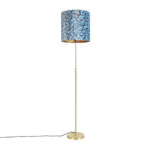 Stojací lampa zlatá / mosazná se sametovými odstíny motýlů 40/40 cm - Parte obraz