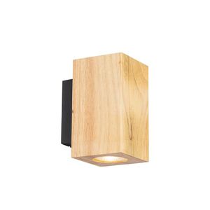 Venkovské nástěnné svítidlo dřevěné čtvercové 2-světlé - Sandy obraz