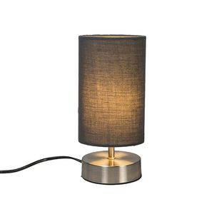 Moderní stolní lampa šedá s ocelí - Milo 2 obraz