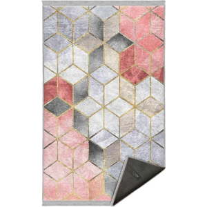 Šedo-růžový pratelný koberec běhoun 80x200 cm – Mila Home obraz