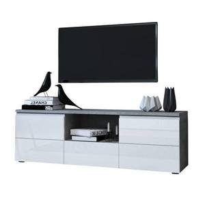 TV stolek MEZO 140 woodcon šedá/bílá obraz