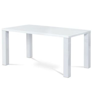 Jídelní stůl SEBASTIAN bílá vysoký lesk, 160x90 cm obraz