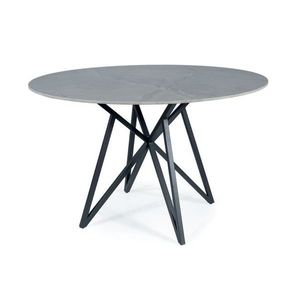 Jídelní stůl MERONU šedý mramor/černá obraz